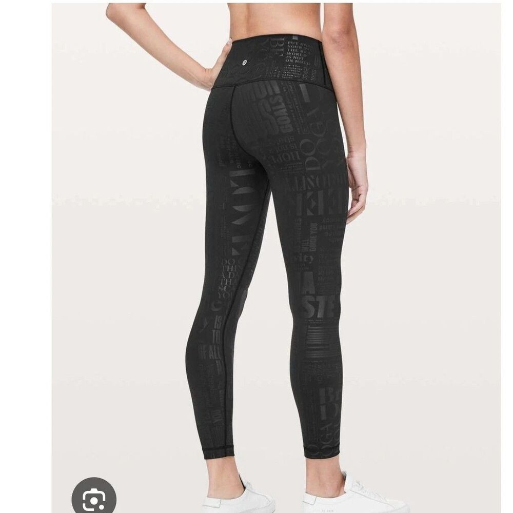 Lululemon Wunder Under Hi-Rise 23" Yoga Leggings Capri Pant sz 8 Black Manifesto